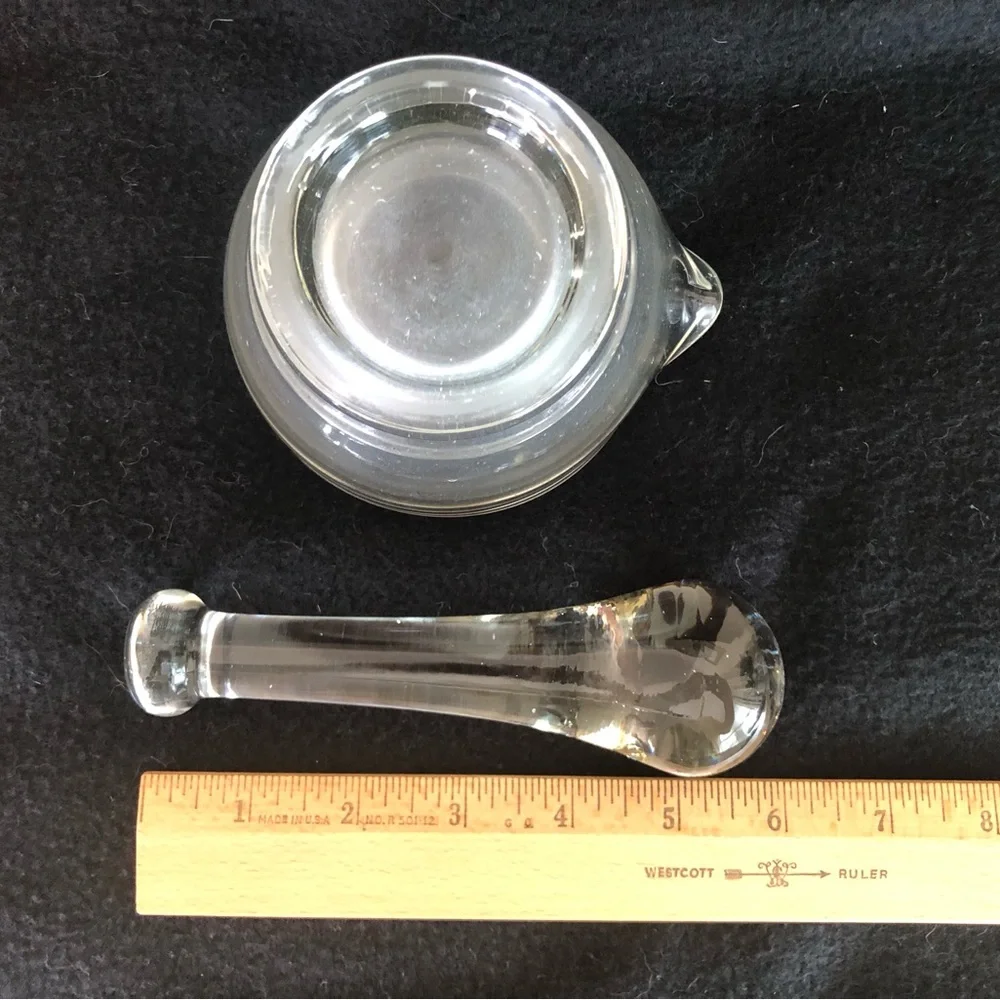 Vintage Glass Mortar and Pestle - 4 oz